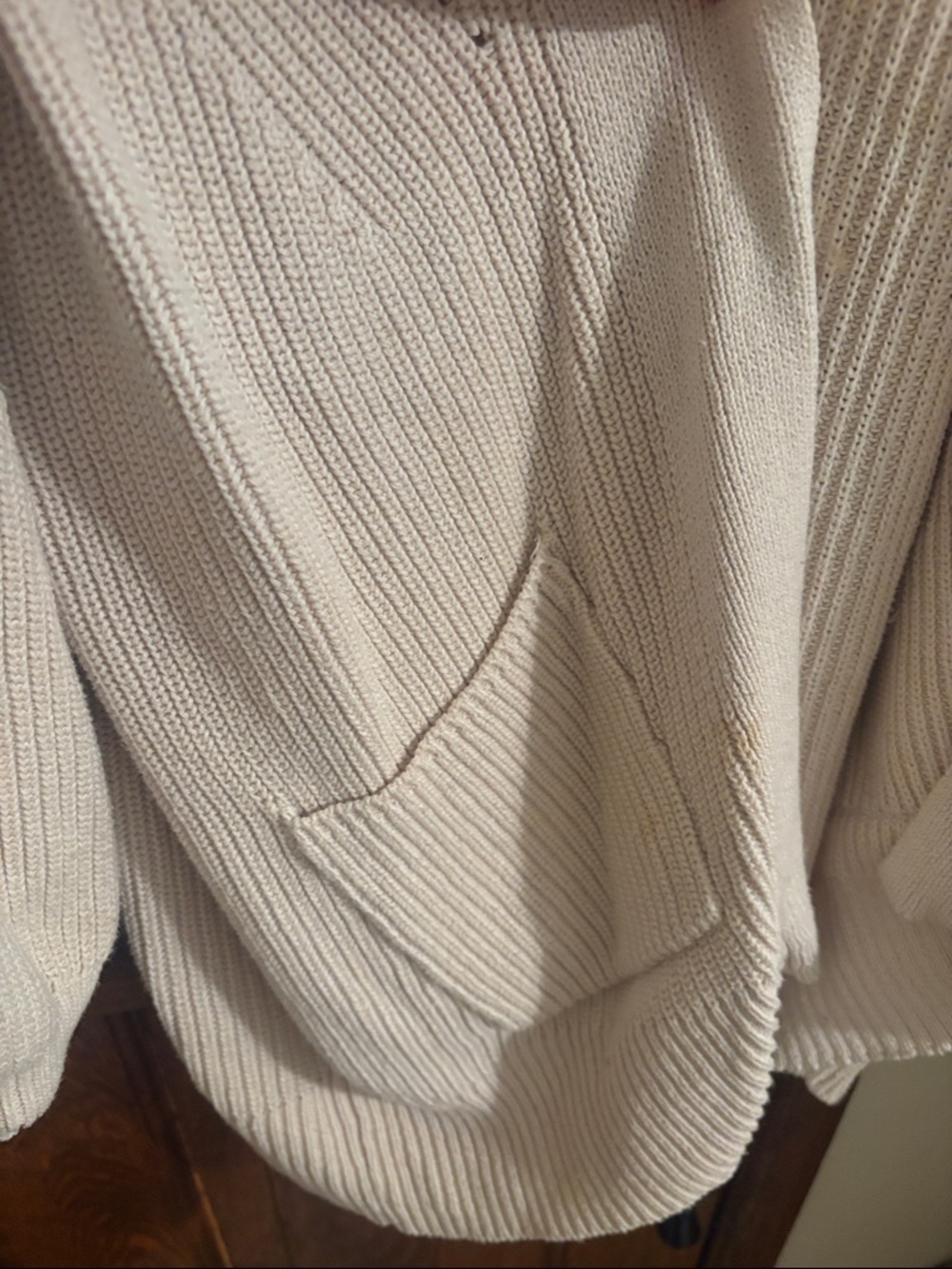 Universal thread Cream Open-Front Ribbed Cardigan - Picture 2 of 3